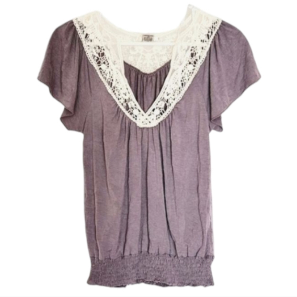 1180 * Papaya Crochet Lace Top Size Juniors Size S